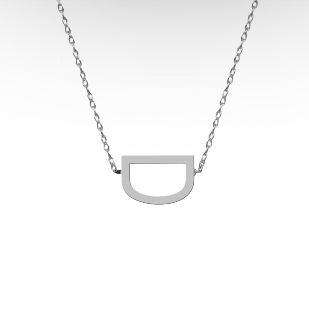 Silver “D” Pendant Necklace